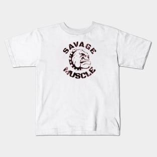 SAVAGE MUSCLE BULLDOG Kids T-Shirt